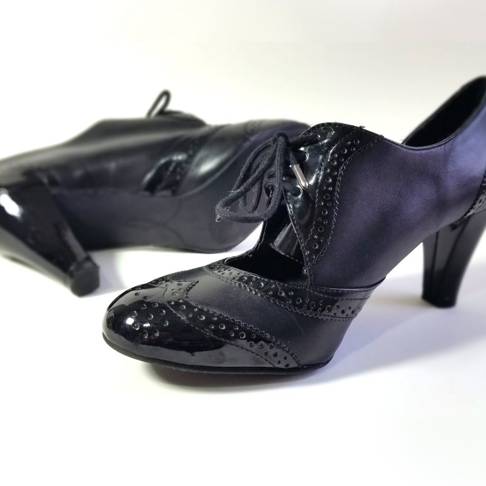 Black 1920's Style Oxford Pinup Pumps Size 9